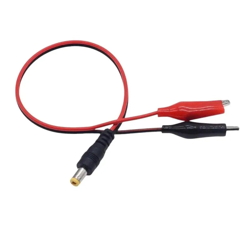1PCS 2 Alligator Clip to 1 Male/Female DC Power Plug Adapter 25CM Cable DC 5.5*2.1Mm Crocodile Test Leads for Electronics