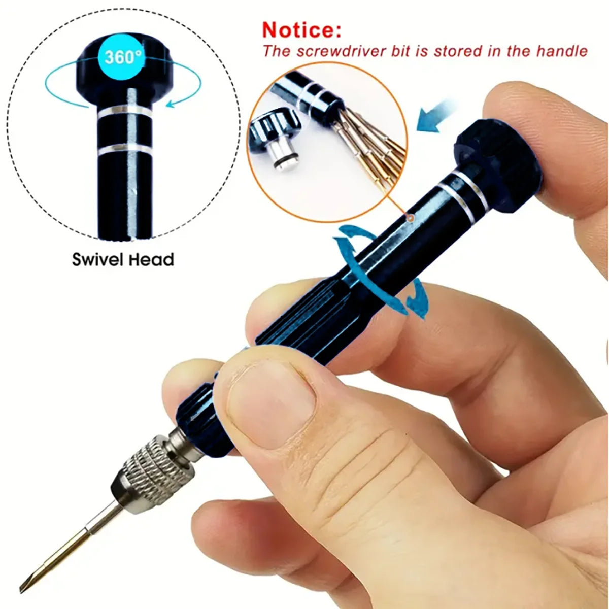 1Pc 5-In-1 Multifunctional Small Screwdriver Kit Repair Tool for Eyeglass, Sunglasses, Electronics, Cellphone, Jewelry and More