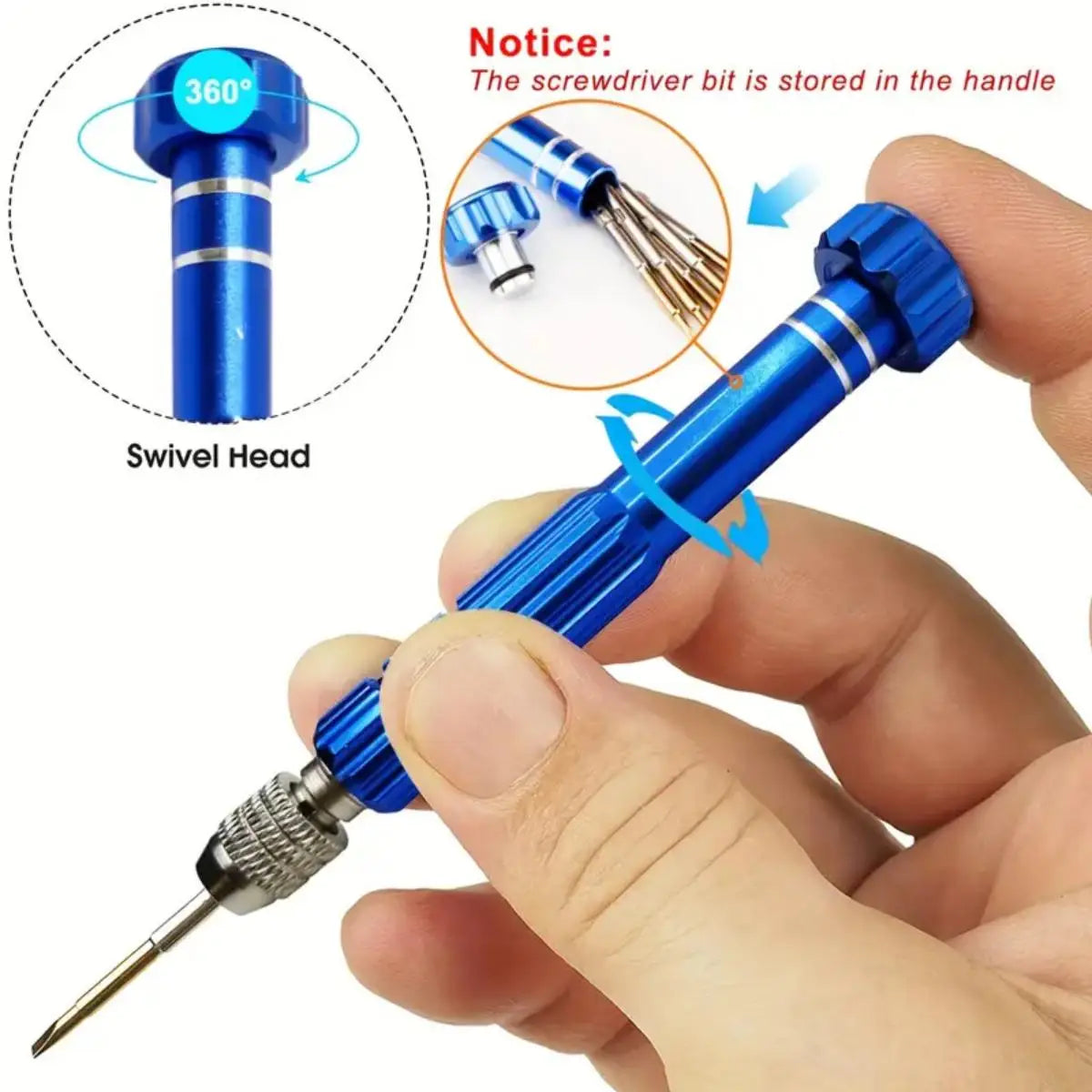 1Pc 5-In-1 Multifunctional Small Screwdriver Kit Repair Tool for Eyeglass, Sunglasses, Electronics, Cellphone, Jewelry and More